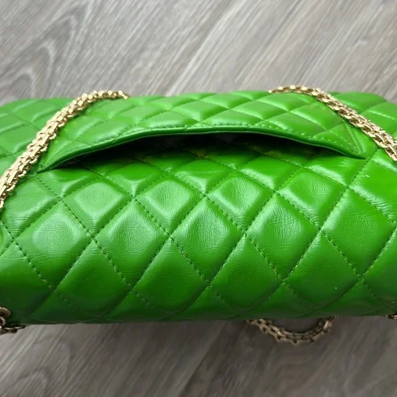 Green quilted leather bag - Picture 11 of 12